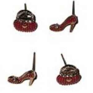 2 SHOE and PURSE Red Glitter Stud Post Earring Jewelry Sets - Handmade USA